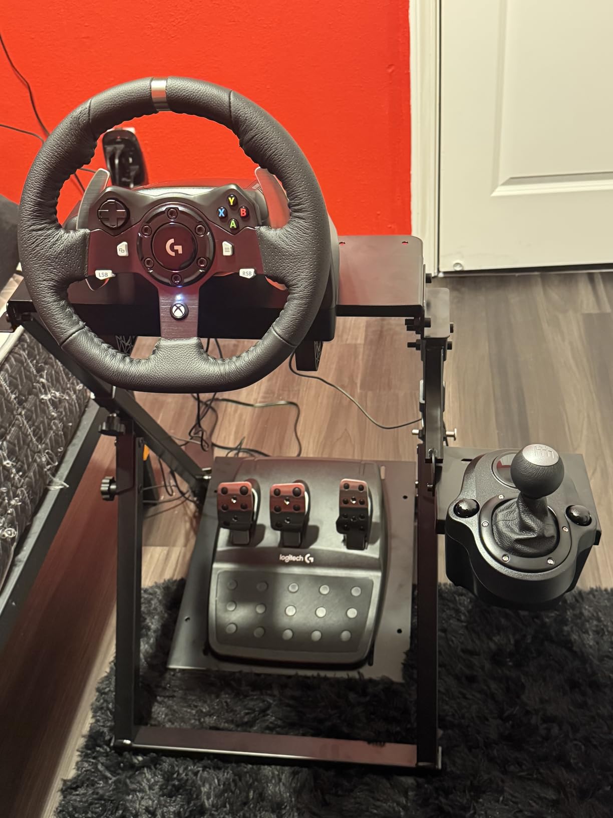 Logitech G920 Driving Force Racing Wheel and Floor Pedals, Real Force Feedback, Stainless Steel Paddle Shifters, Leather Steering Wheel Cover for Xbox Series X|S, Xbox One, PC, Mac customer photo 1
