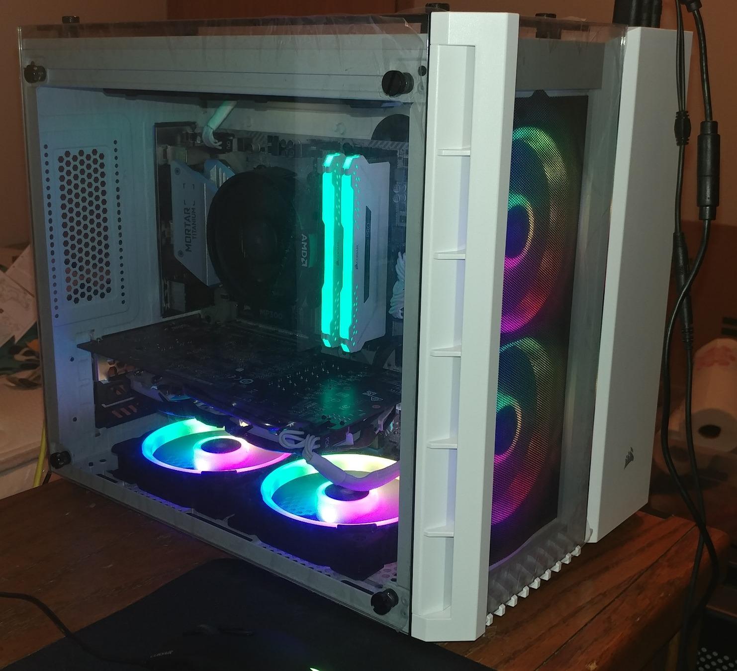 CORSAIR Crystal 280X RGB Micro-ATX Case, 2 RGB Fans, Lighting Node PRO Included, Tempered Glass - White customer photo 1