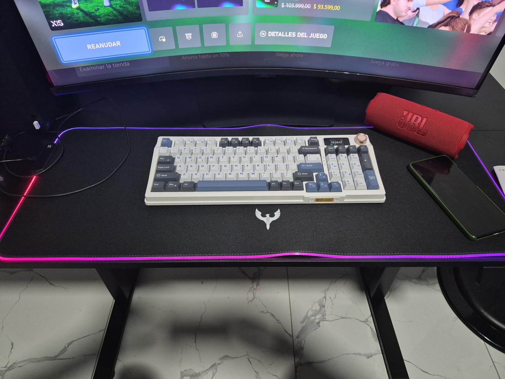 RGB Gaming Mouse Pad Extra Large Extended 31.5x12 Inch with 14 Lighting Modes customer photo 2