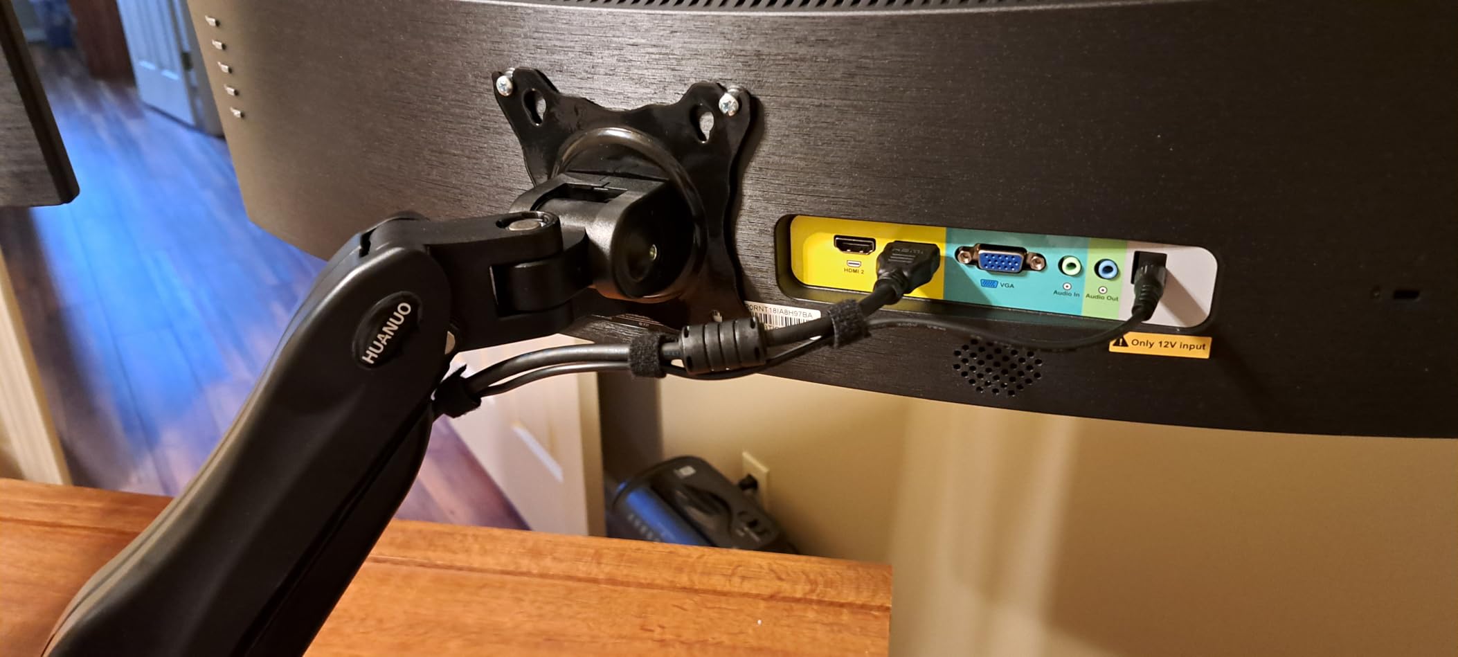 HUANUO FlowLift Dual Monitor Stand, Fully Adjustable Gaming Monitor Desk Mount for 13-32 inch Computer Screens, Full Motion VESA 75x75/100x100 with C-Clamp & Grommet Base, Each Arm Holds 4.4 to 19.8 lbs customer photo 2