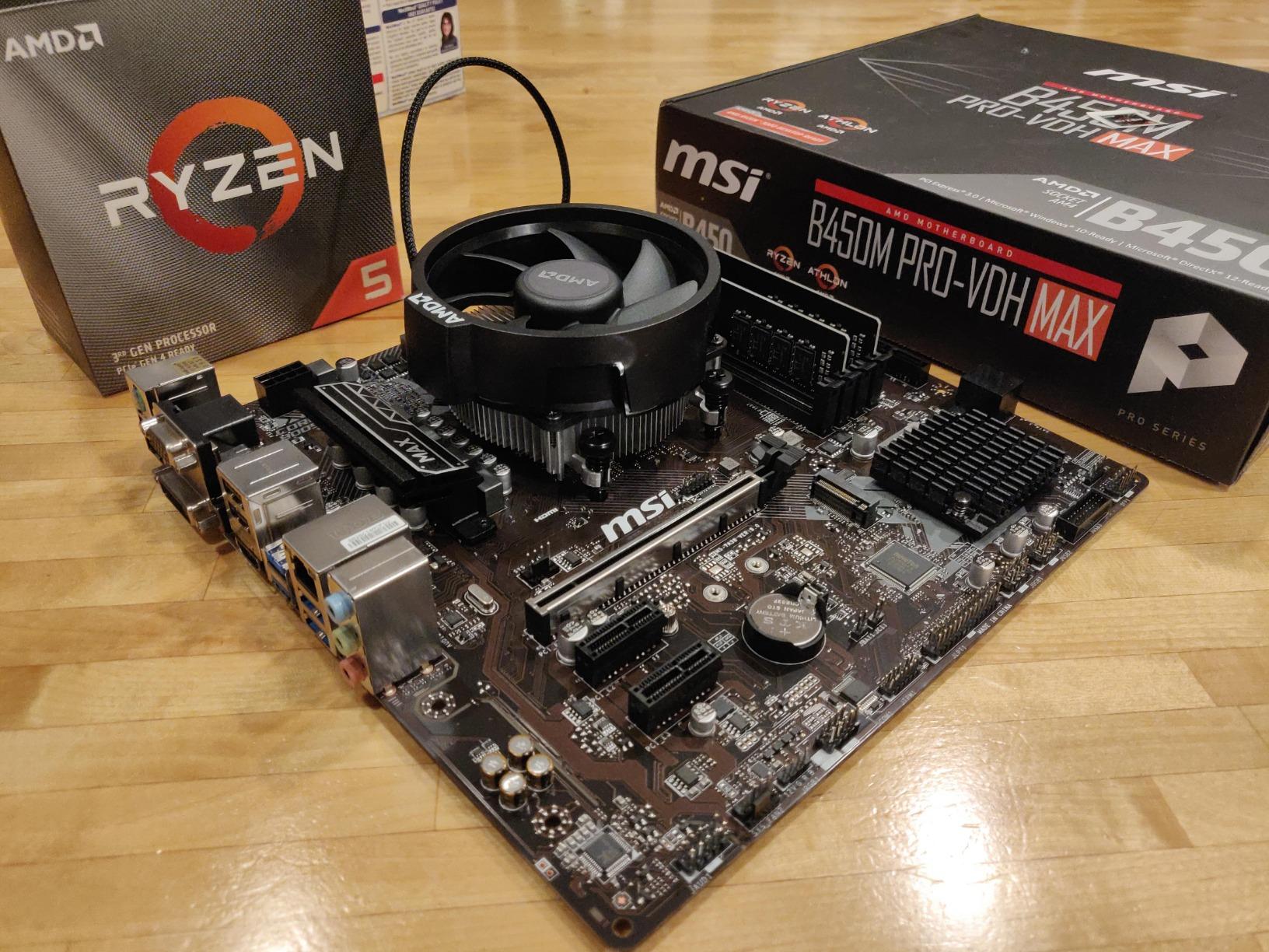 MSI ProSeries AMD Ryzen 2ND and 3rd Gen AM4 M.2 SATA 6Gb/s USB 3 DDR4 D-Sub DVI HDMI Micro-ATX Motherboard (B450M PRO-VDH Max) customer photo 1