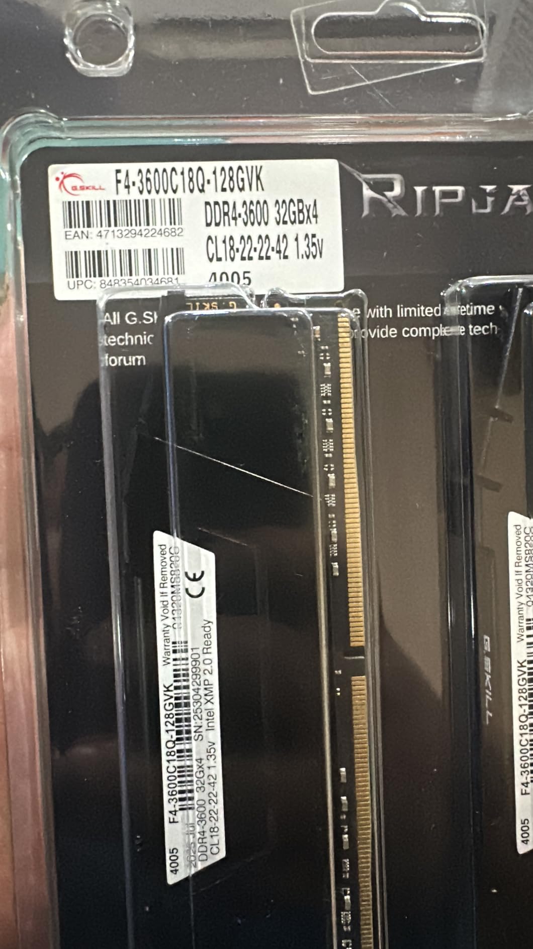 G.SKILL RipjawsV Series DDR4 RAM 16GB (2x8GB) 3600MT/s CL18-22-22-42 1.35V AMD Desktop Memory customer photo 2