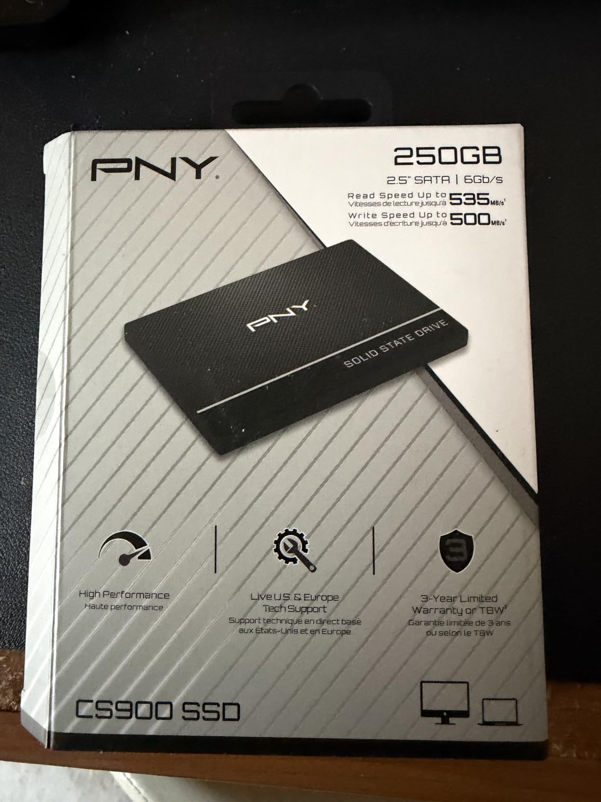 PNY CS900 250GB 3D NAND 2.5 SATA III Internal Solid State Drive (SSD) - (SSD7CS900-250-RB) customer photo 1