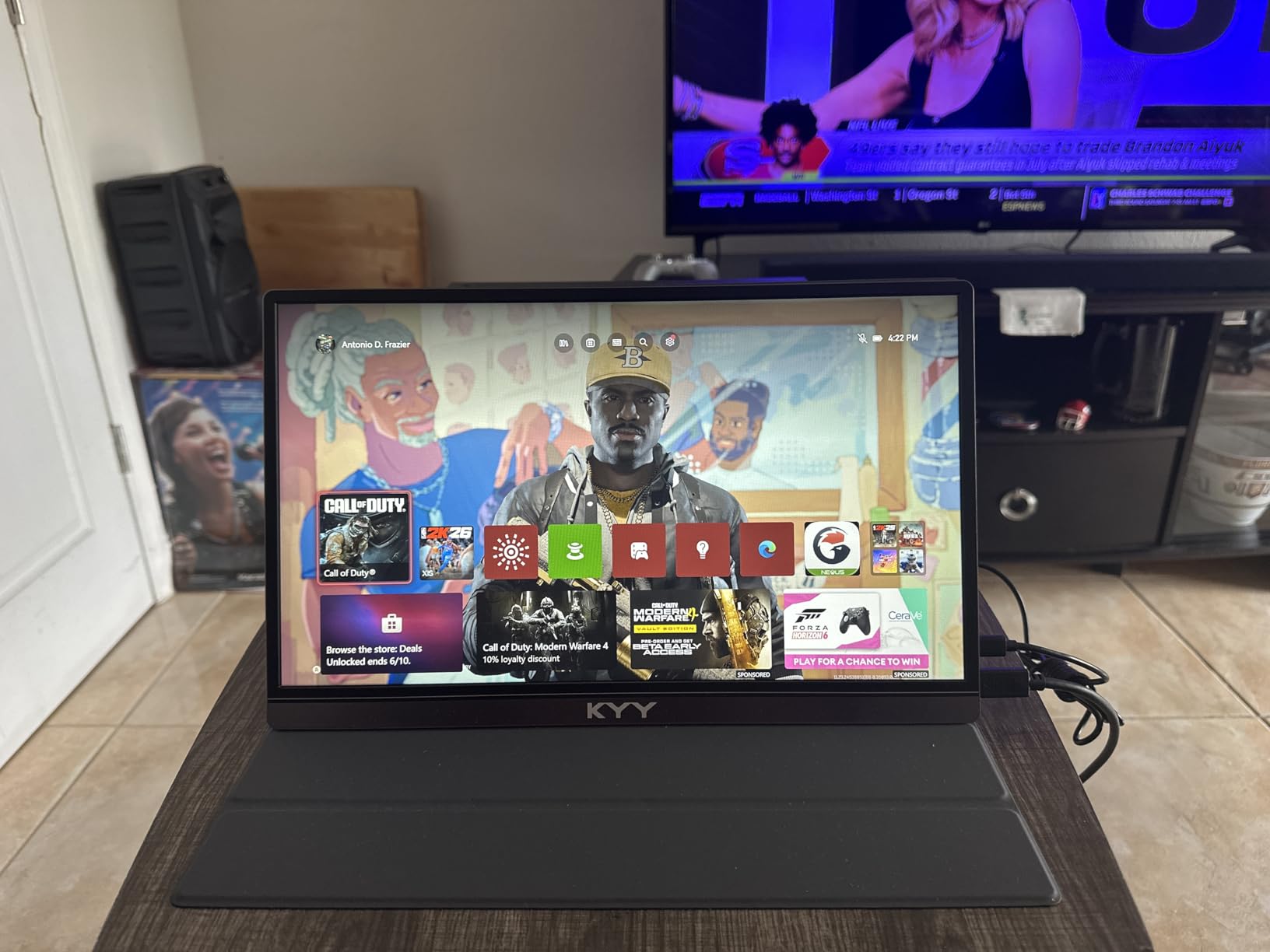 KYY Portable Monitor 15.6inch 1080P FHD USB-C, HDMI Computer Display HDR IPS Gaming Monitor w/Premium Smart Cover & Screen Protector, Speakers, for Laptop PC MAC Phone PS4 Xbox Switch customer photo 2