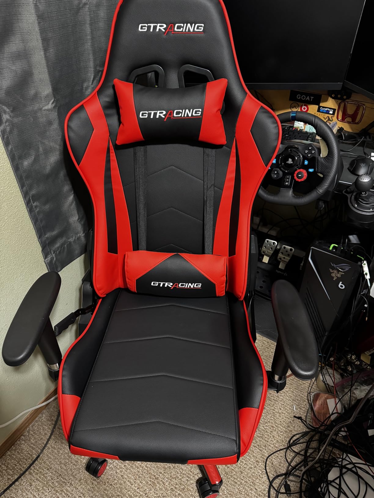 GTRACING Gaming Chair Racing Office Computer Ergonomic Video Game Chair Backrest and Seat Height Adjustable Swivel Recliner with Headrest and Lumbar Pillow Esports Chair (White) customer photo 1