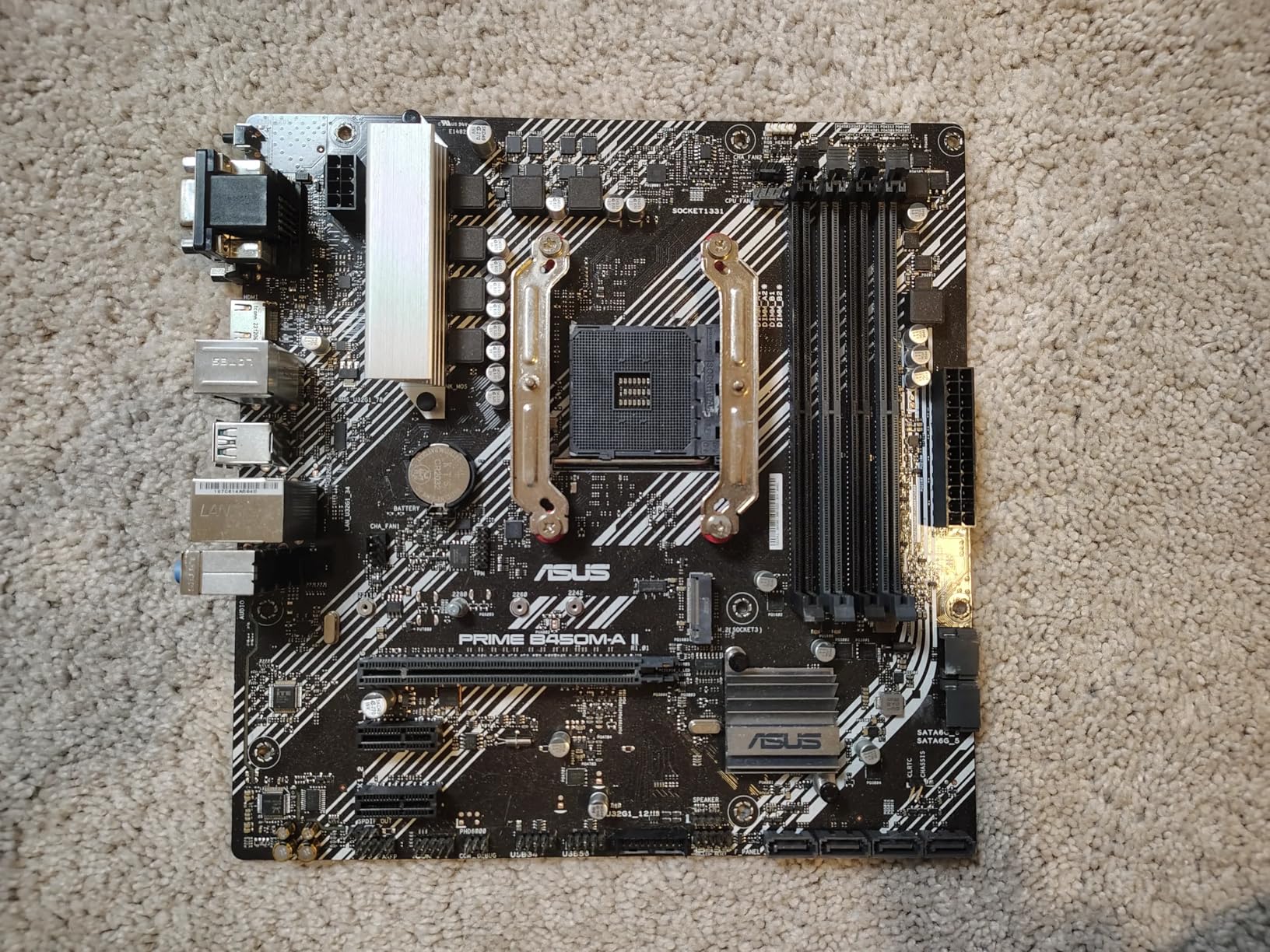 ASUS Prime B450M-A II AMD AM4 (Ryzen 5000, 3rd/2nd/1st Gen Ryzen Micro ATX Motherboard (128GB DDR4, 4400 O.C.), NVMe, HDMI 2.0b/DVI/D-Sub, USB 3.2 Gen 2, BIOS Flashback, and Aura Sync) customer photo 1