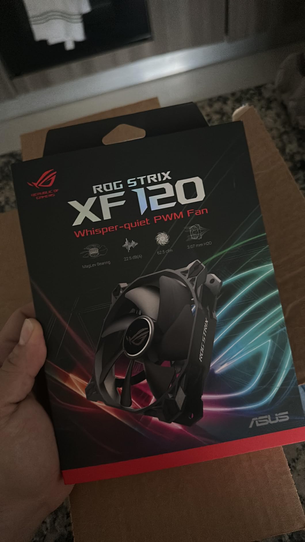 ASUS ROG Strix XF120 Whisper-Quiet, High Air Flow, 4-pin PWM Fan for PC Cases, Radiators or CPU Cooling (120mm, 1800RPM, Magnetic-Levitation, 400,000 Hours lifespan) customer photo 2