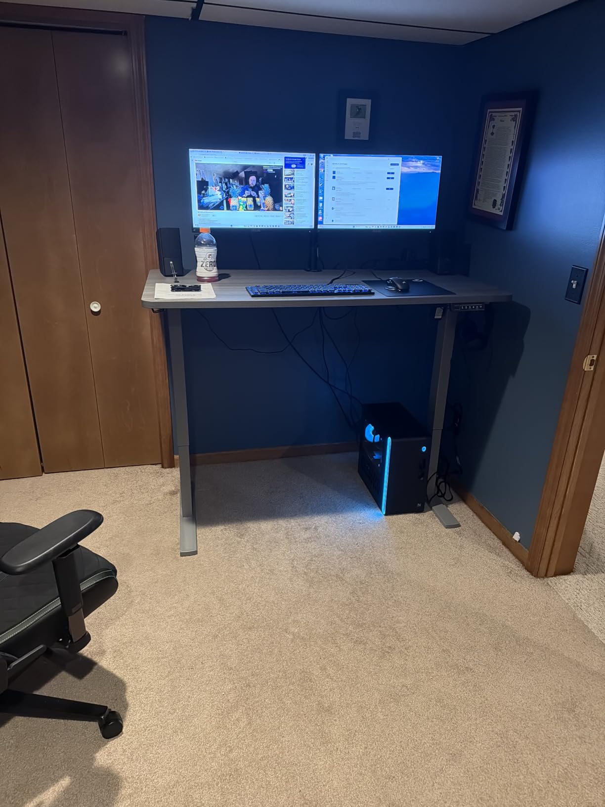 VIVO Electric 71 x 30 in Standing Desk, Memory Height Adjustment, 1B Series, Holds 220 lbs, Black Top Black Frame, DESK-KIT-1B7B customer photo 1
