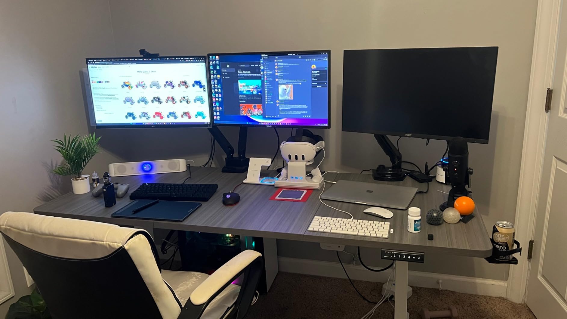 VIVO Electric 71 x 30 in Standing Desk, Memory Height Adjustment, 1B Series, Holds 220 lbs, Black Top Black Frame, DESK-KIT-1B7B customer photo 2