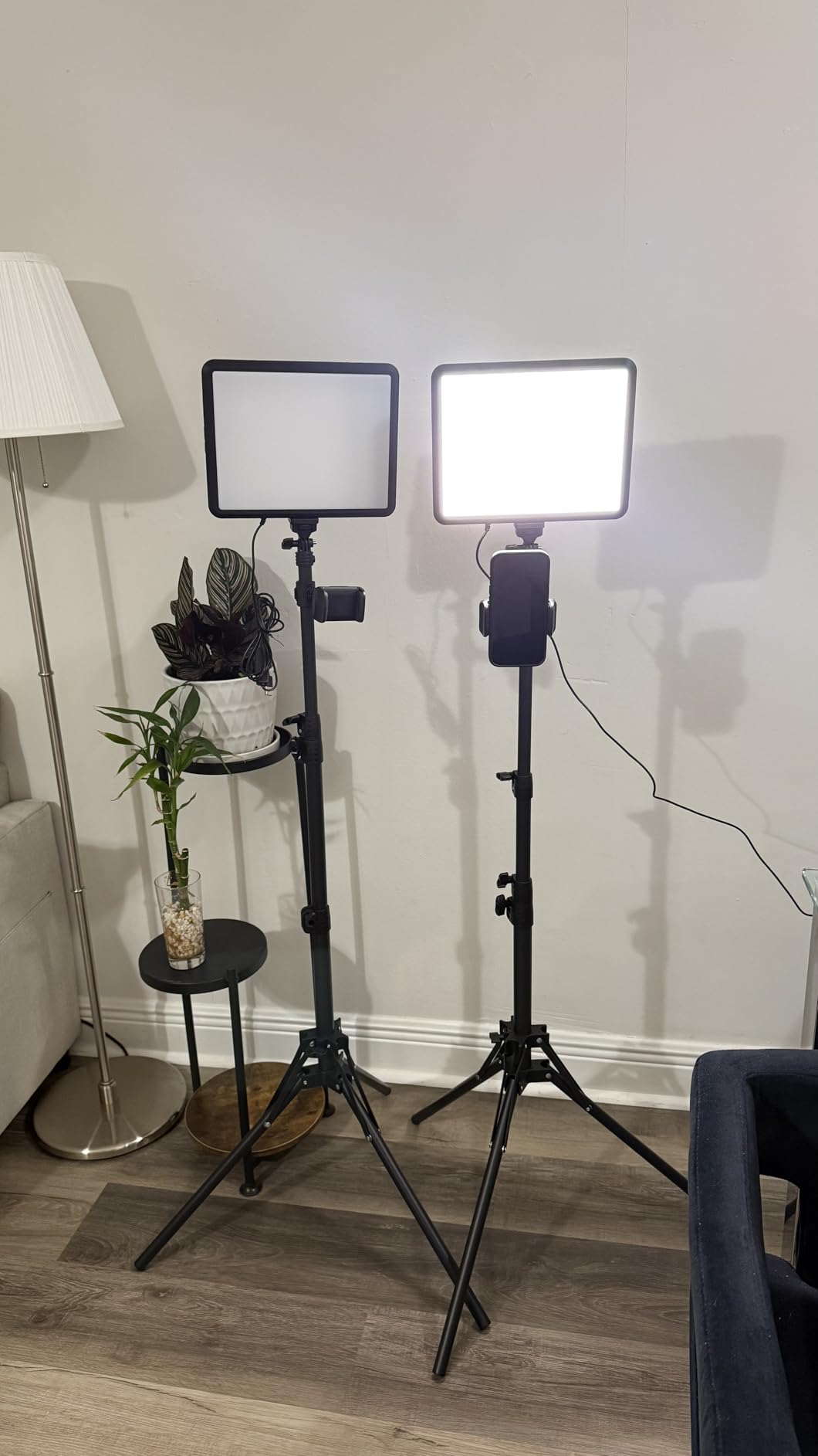 2-Pack LED Video Light Kit, NiceVeedi Studio Light, 2800-6500K Dimmable Photography Lighting Kit with Tripod Stand & Phone Holder, 73