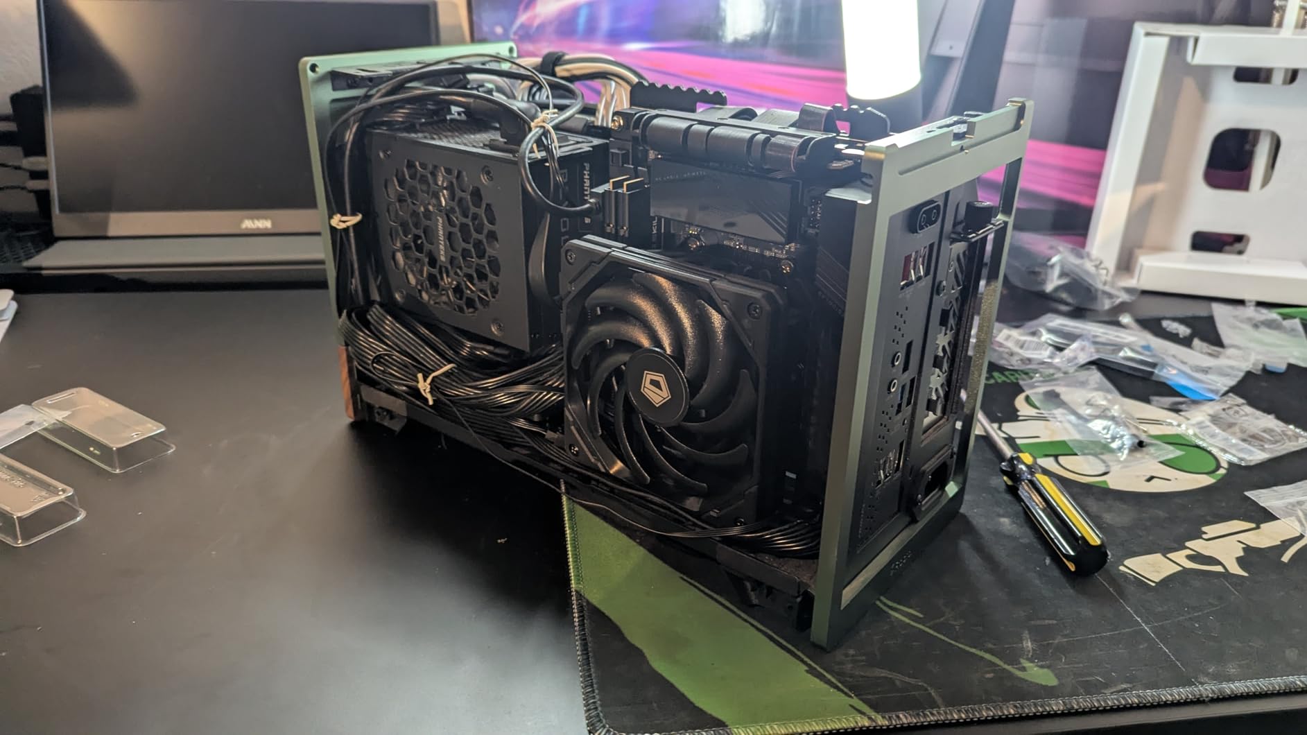 ID-COOLING IS-55 Black 57mm Low Profile CPU Cooler, 5 Heatpipes | 120x120x15mm slim fan, supports Intel LGA1851/1700/1200/115X and AMD AM4/AM5 for compact builds. customer photo 2