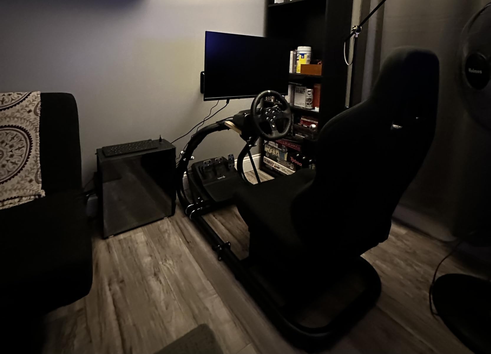Dardoo Racing Simulator Cockpit Frame with Black Seat Fit for Moza, for Logitech G27 G29 G920 G923, for Thrustmaster, for Fanatec, Adjustable Racing Wheel Stand, Not Included Wheel Pedal and Handbrake customer photo 2