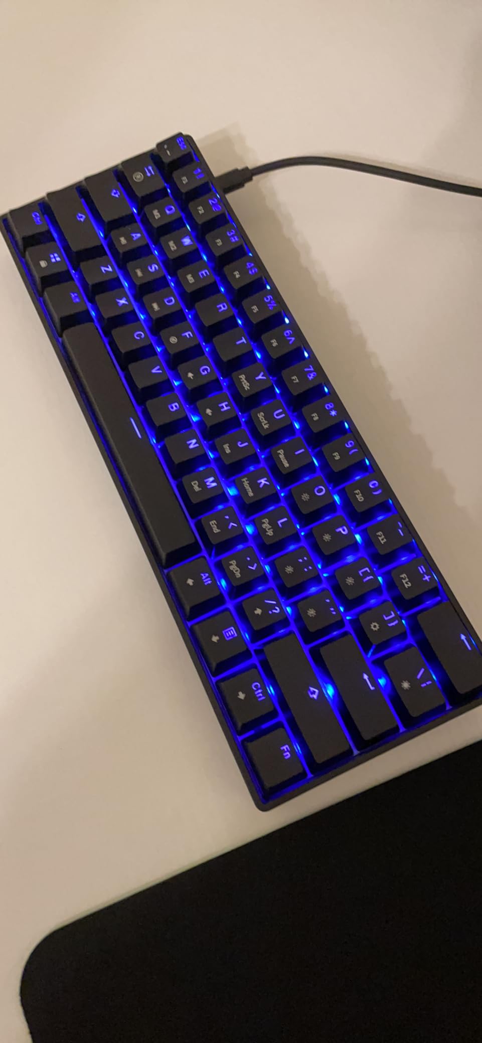GK61 Mechanical Gaming Keyboard - 61 Keys Multi Color RGB Illuminated LED Backlit Wired Programmable for PC/Mac Gamer (Gateron Optical Yellow, Black) customer photo 2