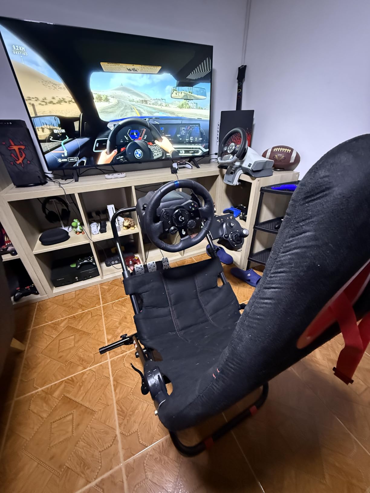 RACGTING Racing Simulator Cockpit for G920 G29 G923, Foldable Racing Simulator for Thrustmaster T248X T248 T300 T150 458 TX Xbox PS5 PS4 PC (Black) customer photo 2
