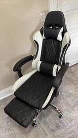 Homall Gaming Chair, Computer Chair with Footrest and Massage Lumbar Support, Ergonomic High Back Video Game Chair with Swivel Seat and Headrest (White) customer photo 2