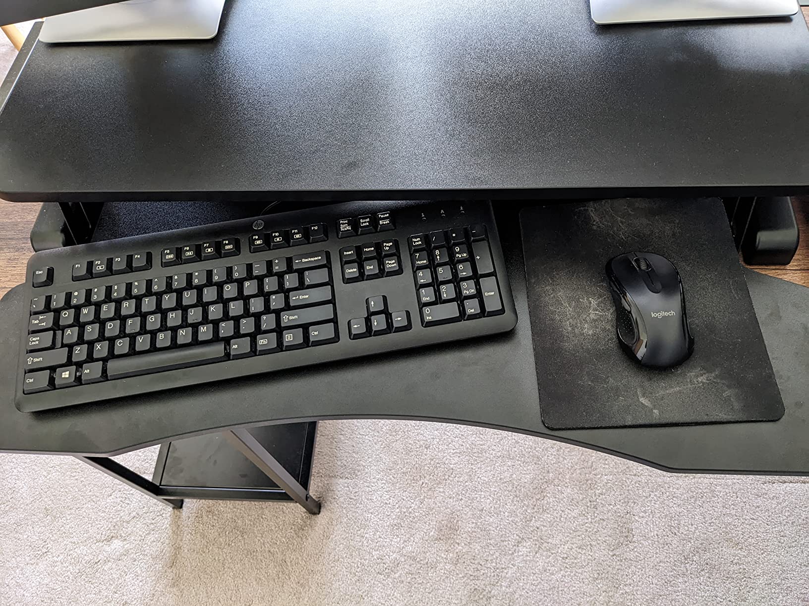 VIVO 48 inch Desk Converter, K Series, Height Adjustable Sit to Stand Riser, Dual Monitor and Laptop Workstation with Wide Keyboard Tray, Black customer photo 2