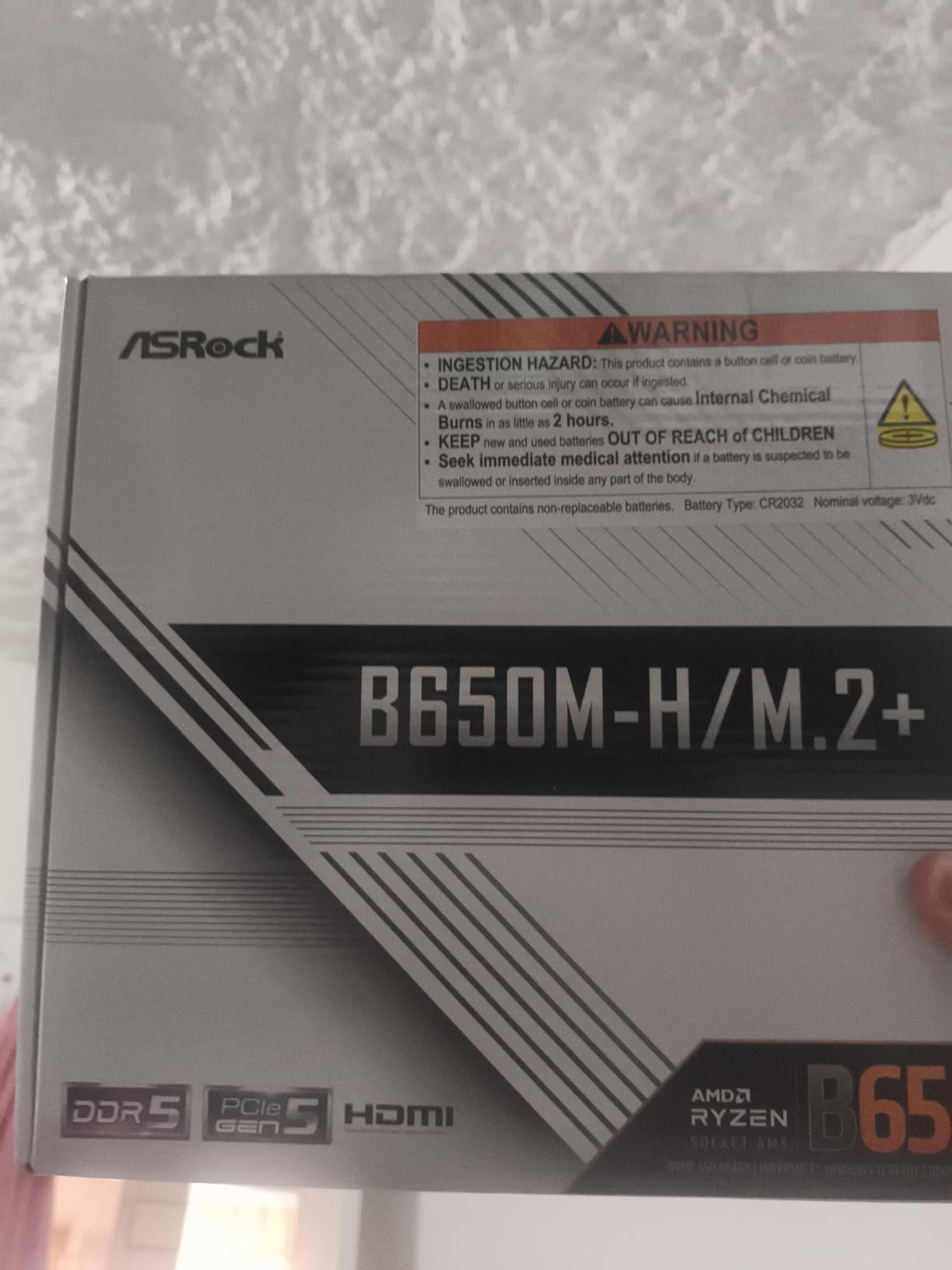 ASRock B650M-HM.2+ AMD AM5 Micro-ATX Motherboard, Supports AMD Ryzen 9000/8000/7000 Series Processors, DDR5 6400+ (OC), PCIe 5.0 M.2, Gigabit LAN, 6+1+1 Power Phase customer photo 1
