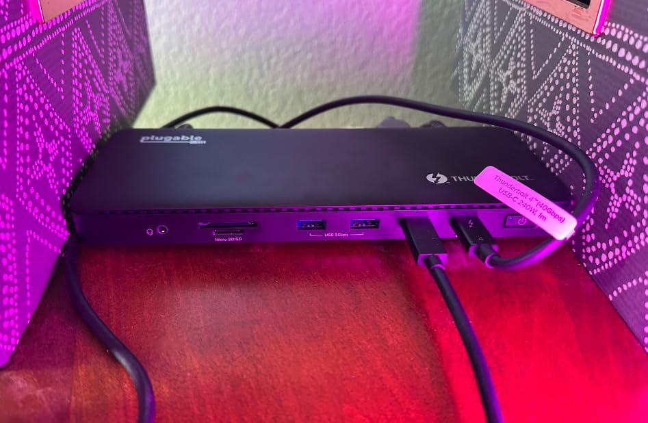 Plugable Thunderbolt 4 Dock with 100W Charging, Thunderbolt Certified, Dual Monitor Single 8K or Dual 4K HDMI for Windows and Mac, 4X USB, Gigabit Ethernet customer photo 2