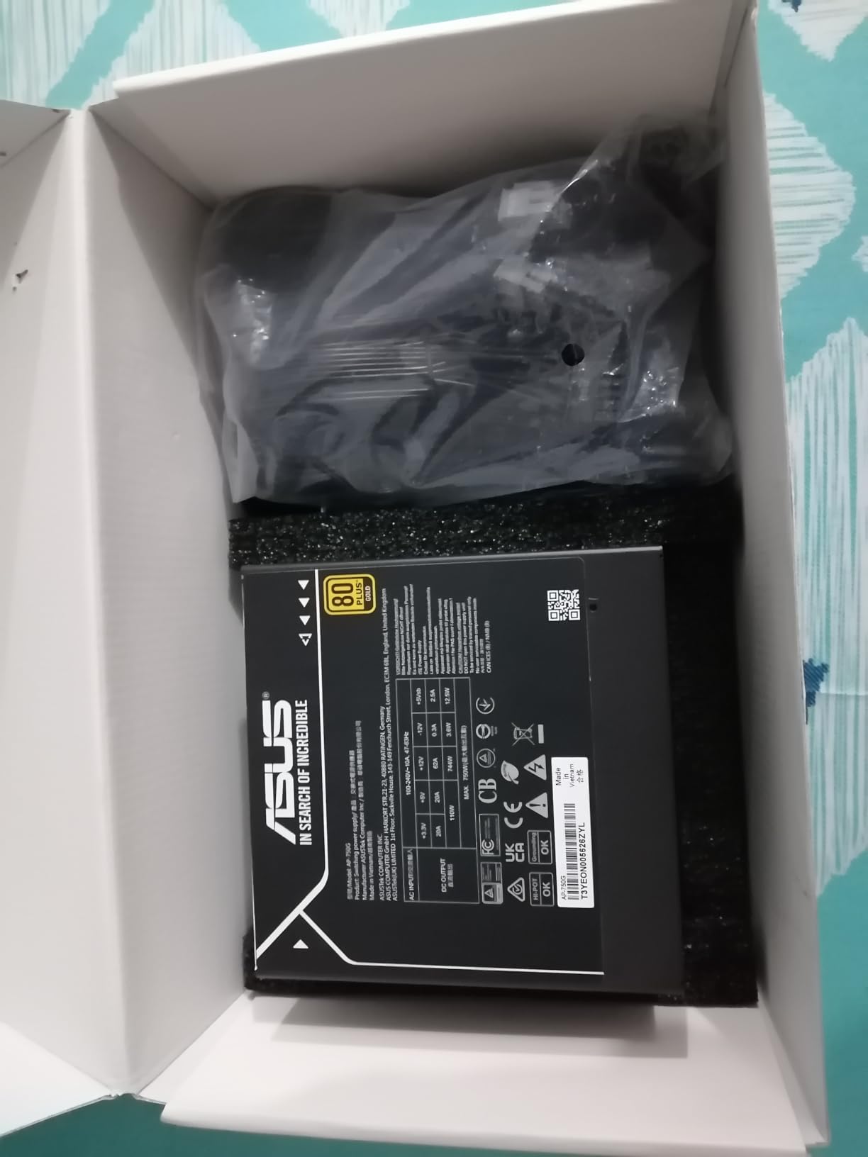 ASUS Prime 750W Gold (750 Watt, ATX 3.0 Compatible, Fully Modular Power Supply, 80+ Gold Certified, Dual Ball Bearings, Two Color Options in One, 8-Year Warranty) customer photo 2