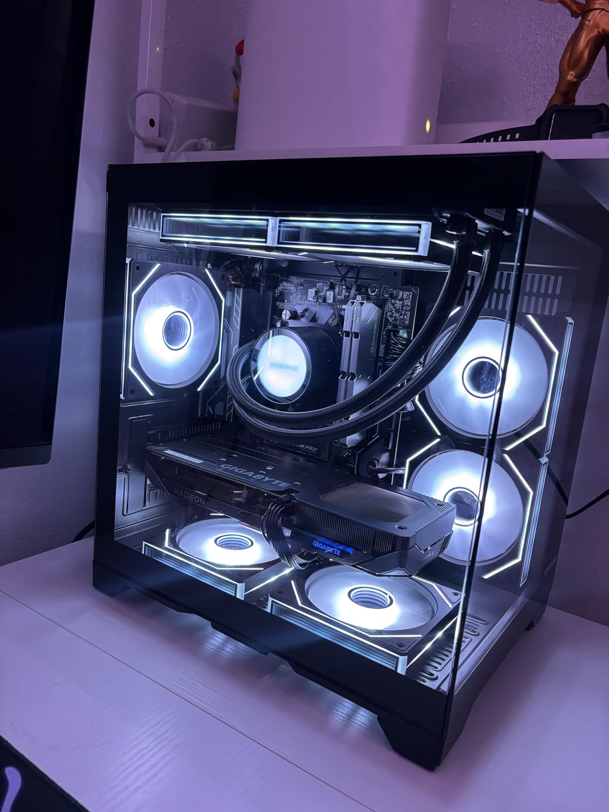 White RGB Prebuilt Gaming Desktop PC, AMD Ryzen 7 5700X 3.4GHz, GeForce RTX 5060 8GB, 32GB DDR4 RAM, 1TB PCIe SSD, 240mm AIO Liquid Cooler, WiFi Bluetooth, Windows 11 Gaming Tower Computer customer photo 1