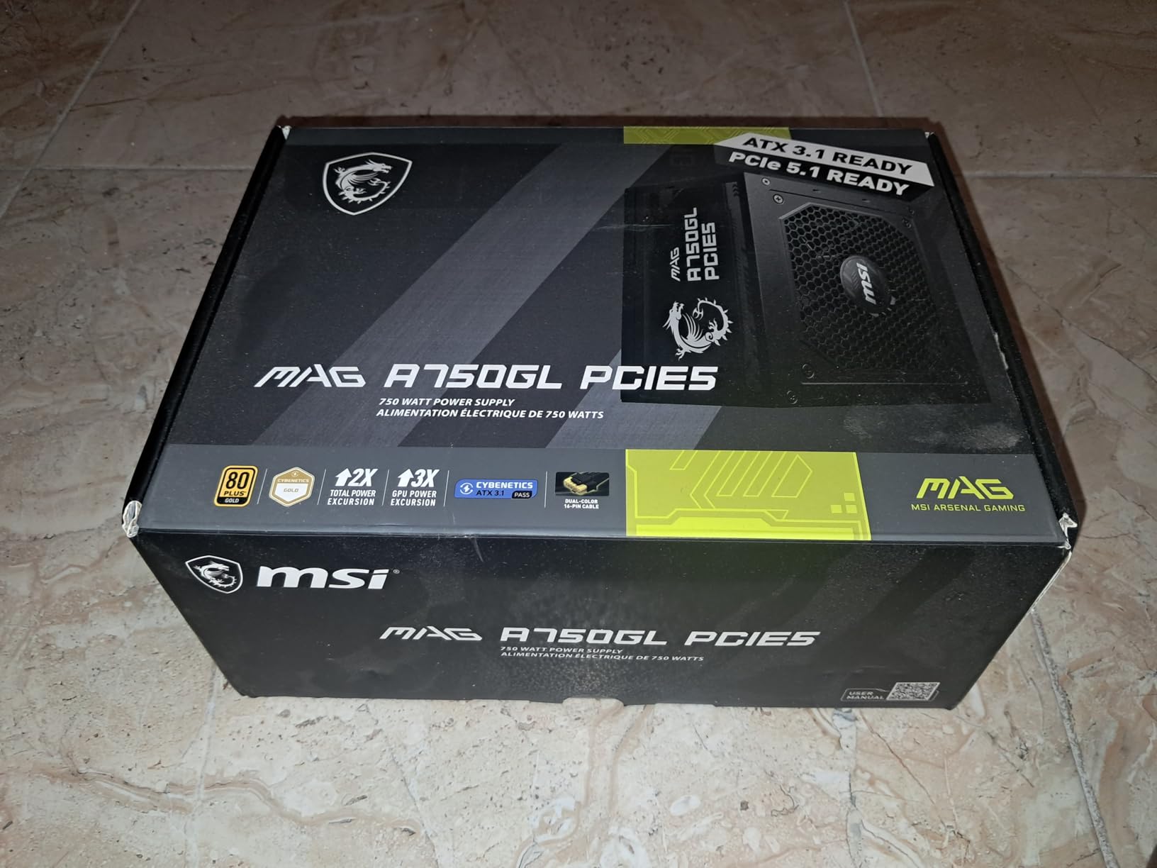 MSI MAG A1250GL PCIE5, Fully Modular Compact Gaming 1250W Power Supply, 80+ Gold, ATX 3.1 & PCIe 5.1 Ready, Native Dual-Color 12V-2x6 Cable, 10 Year Warranty customer photo 2