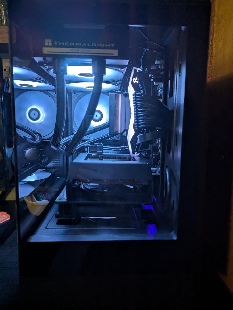 darkFlash Micro ATX PC Case, Pre-Install 3 PWM ARGB Fans Computer Case, Full View Dual Tempered Glass MATX Gaming PC Case, Type C Port, Supports up to 240mm AIO (DB330M) (White) customer photo 2