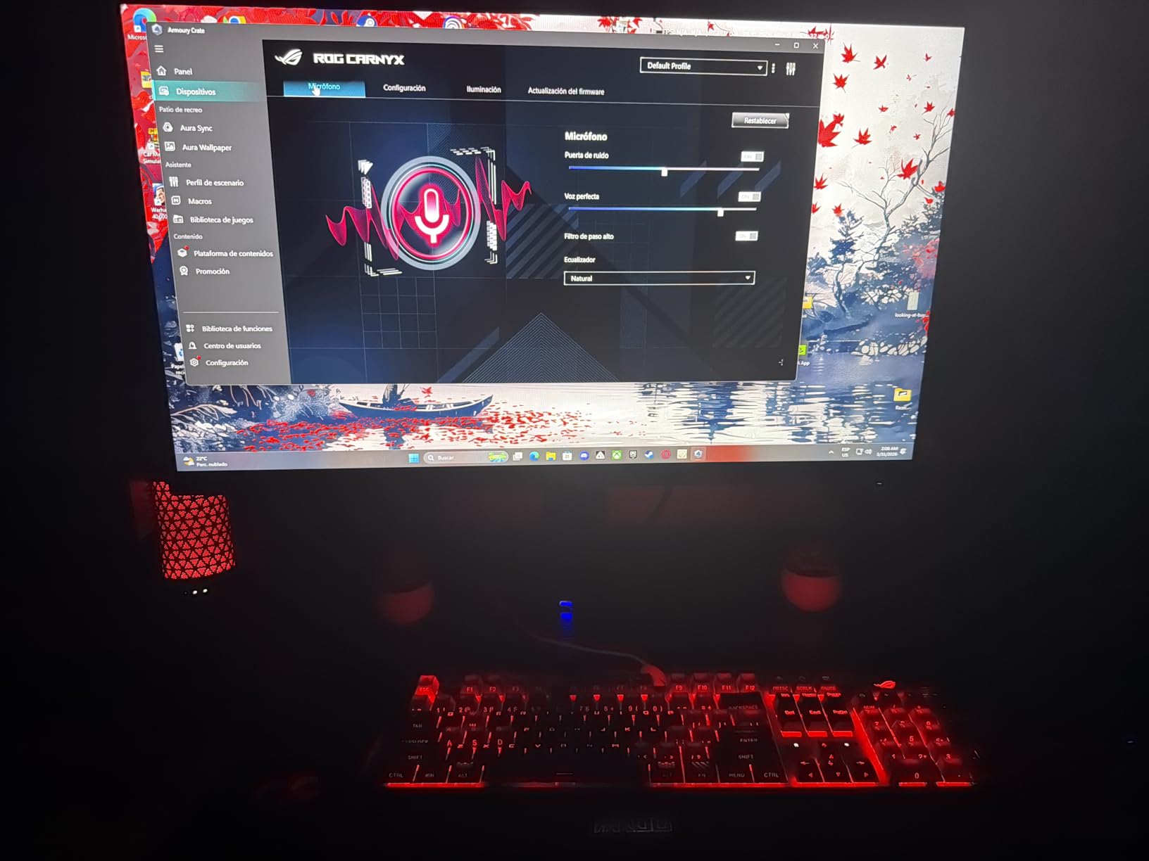 ASUS ROG Carnyx USB Gaming Microphone (25mm Condenser Capsule, 192kHz/24-bit, Cardioid, high-Pass Filter, Built-in pop Filter, Metal Shock Mount, one-Touch Mute, Aura Sync RGB)- Moonlight White customer photo 1