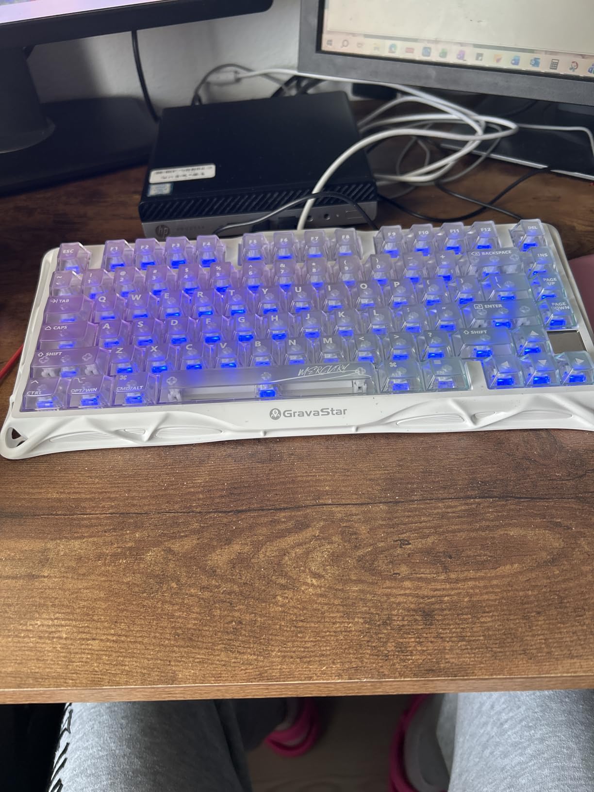GravaStar Mercury K1 Lite 75% Wireless Mechanical Gaming Keyboard RGB | Gasket Mount, Hot Swappable Linear Switches, Creamy Sound, 2.4GHz/USB-C/Bluetooth 5.0, for Win/Mac (Transparent Black) customer photo 1