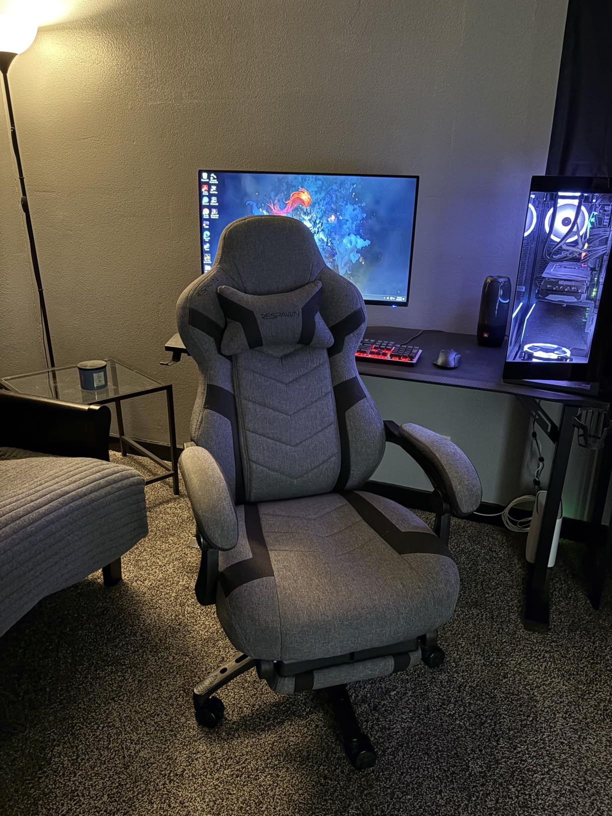 Respawn 110 Pro Ergonomic Gaming Chair with Footrest for Adults - Gray Fabric customer photo 2