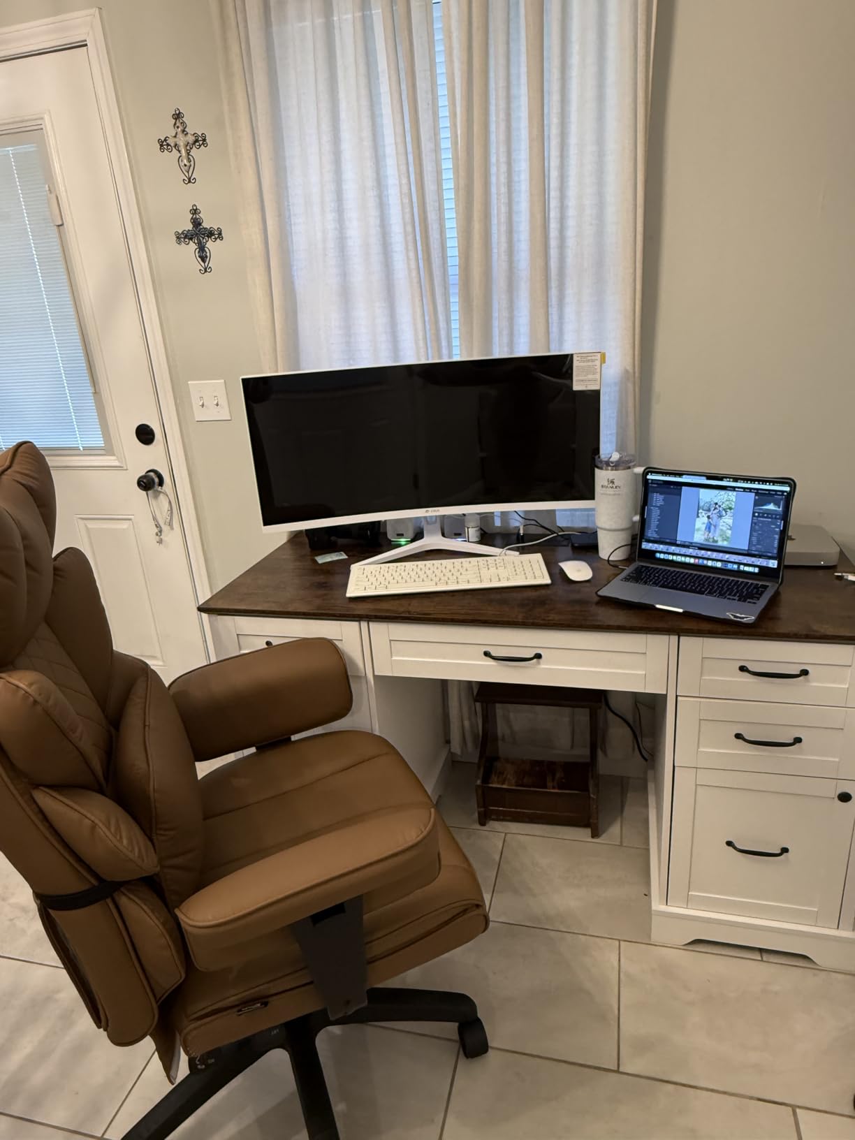 CRUA 34'' White Gaming Monitor 165Hz/144Hz, 21:9 1500R Ultrawide Curved Monitors, WQHD 3440x1440 120% sRGB VA Computer Display Support FreeSync, PIP/PBP, HDMI2.0 & DP1.4, Wall Mount&Tilt Adjustable customer photo 2