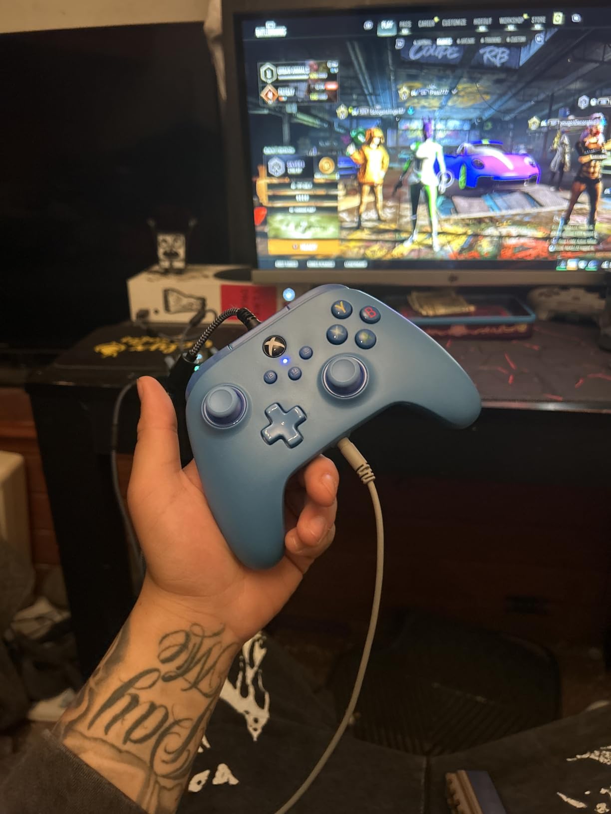 PowerA Symmetric Wired Controller for Xbox Series X|S - Blue, Officially licensed, Inline Thumbstick Layout, Windows 10/11 compatible, Dual Rumble Motors, Impulse Triggers, 3.5 mm Audio Jack customer photo 1