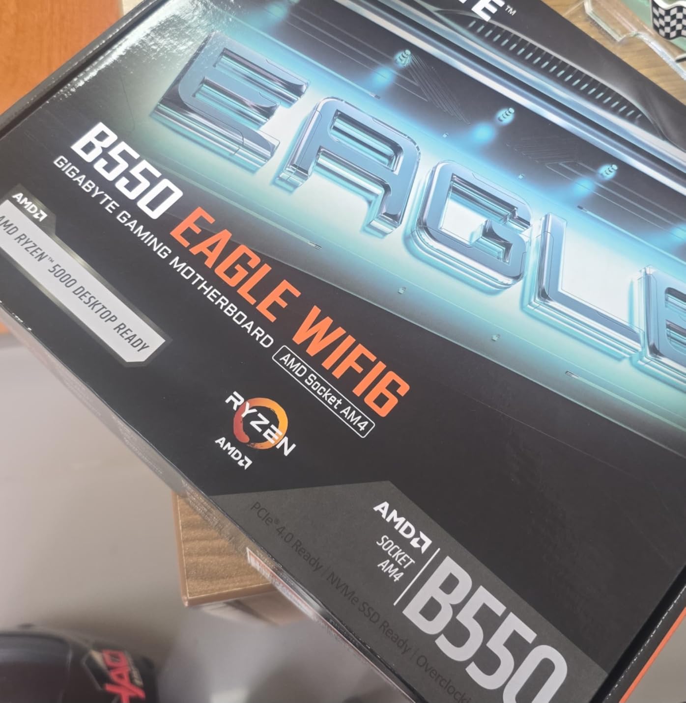GIGABYTE B550 Eagle WIFI6 AMD AM4 ATX Motherboard, Supports Ryzen 5000/4000/3000 Processors, DDR4, 10+3 Power Phase, 2X M.2, PCIe 4.0, USB-C, WIFI6, GbE LAN, PCIe EZ-Latch, EZ-Latch, RGB Fusion customer photo 1