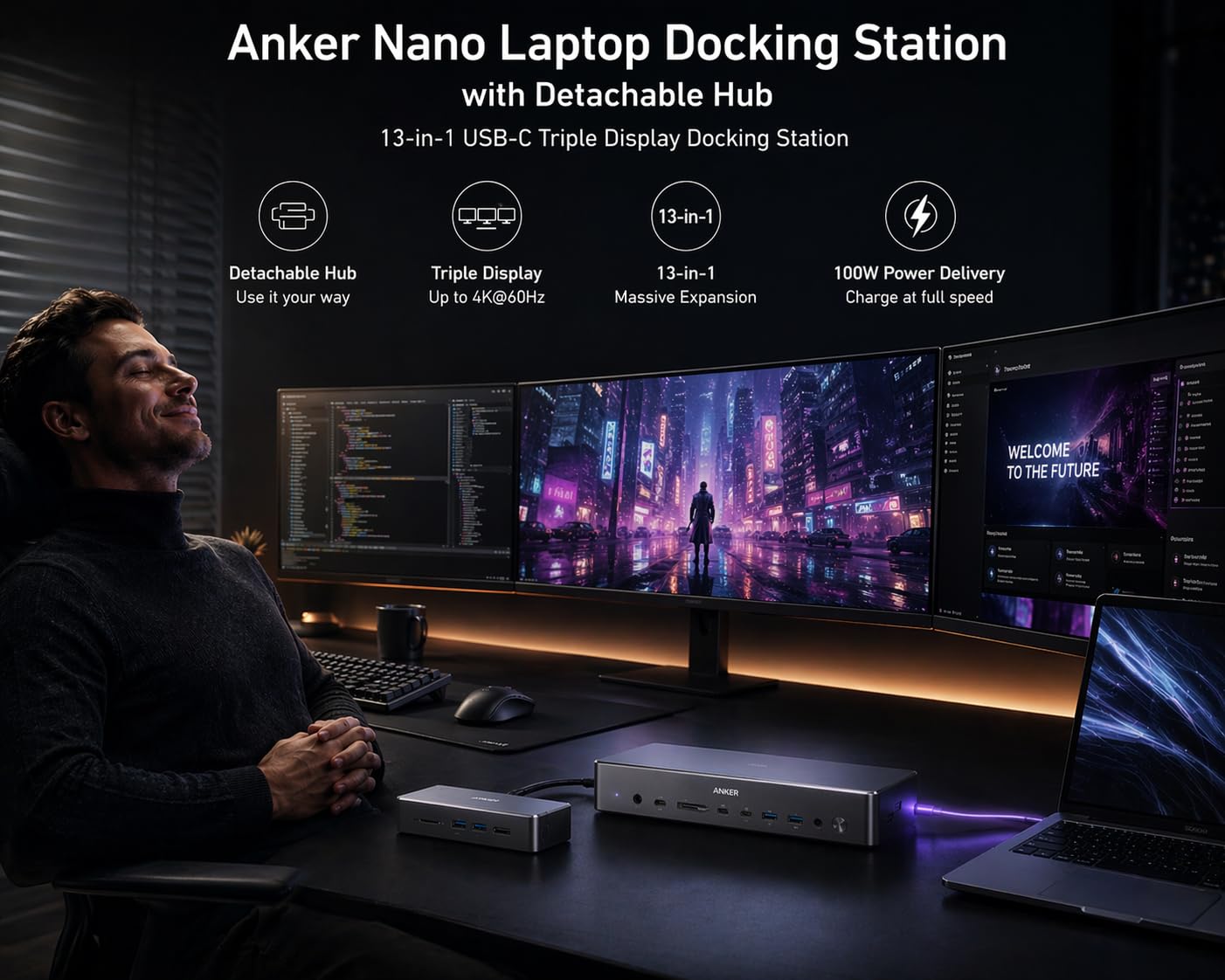 Anker Nano Laptop Docking Station, 13-in-1 Dock with Detachable 6-in-1 USB-C Hub customer photo 2