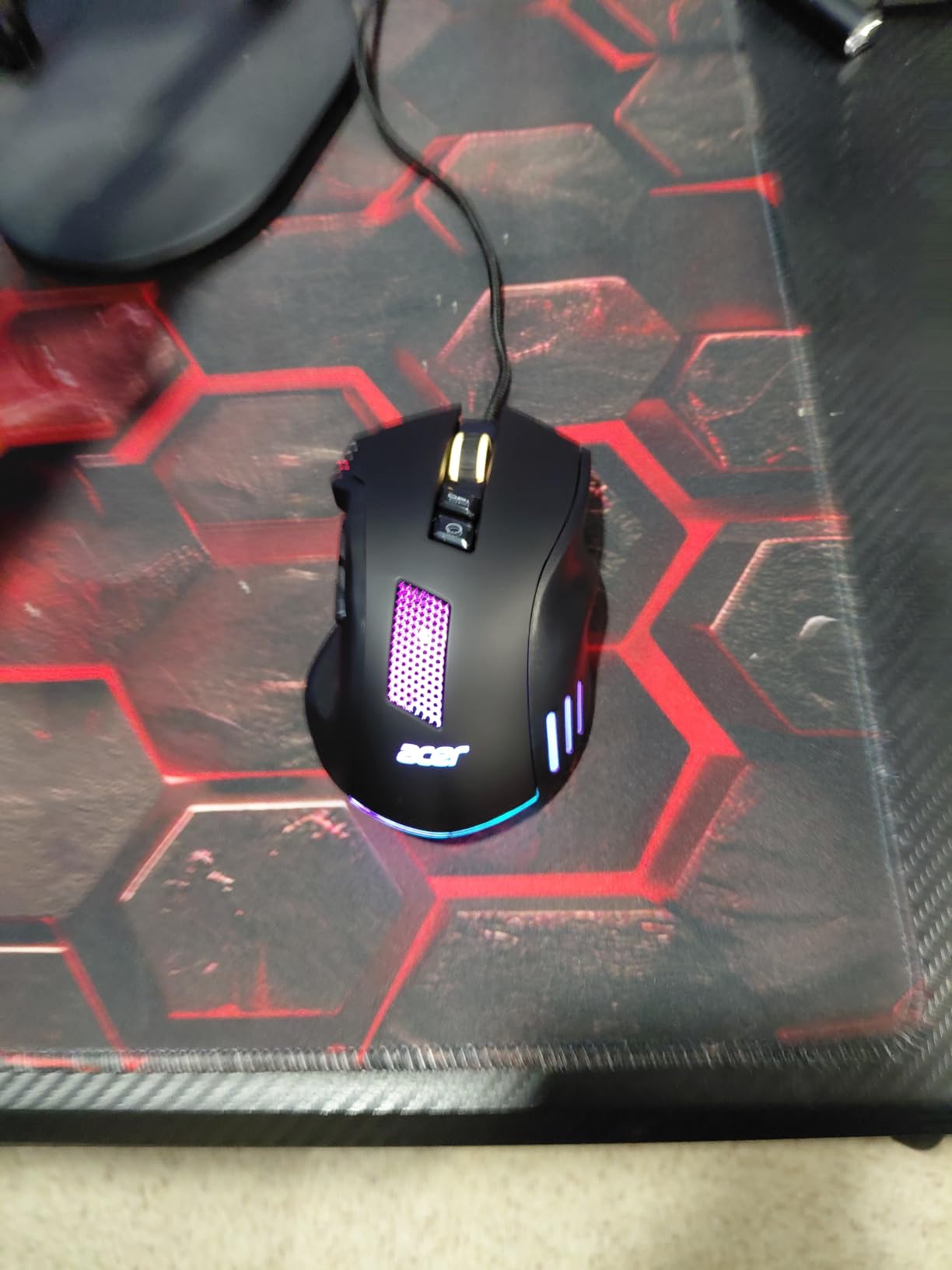 Acer Wired Gaming Mouse, 12,800 DPI RGB Ergonomic Computer Mouse with Optical Sensor, 8 Programmable Buttons, 12 Backlit Modes, Software for DIY Keybinds, Rapid Fire, USB Gaming Mice for Laptop, PC customer photo 2