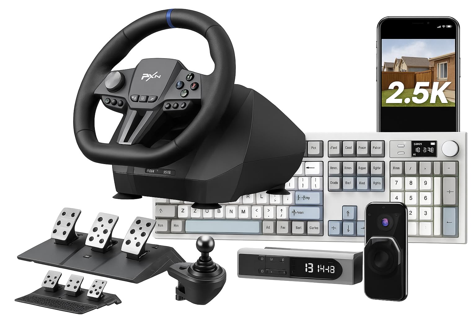 PXN V9 Gen2 Racing Wheel - 270&900° Car Sim Steering Wheel, 3 Pedals, H Shifter customer photo 1