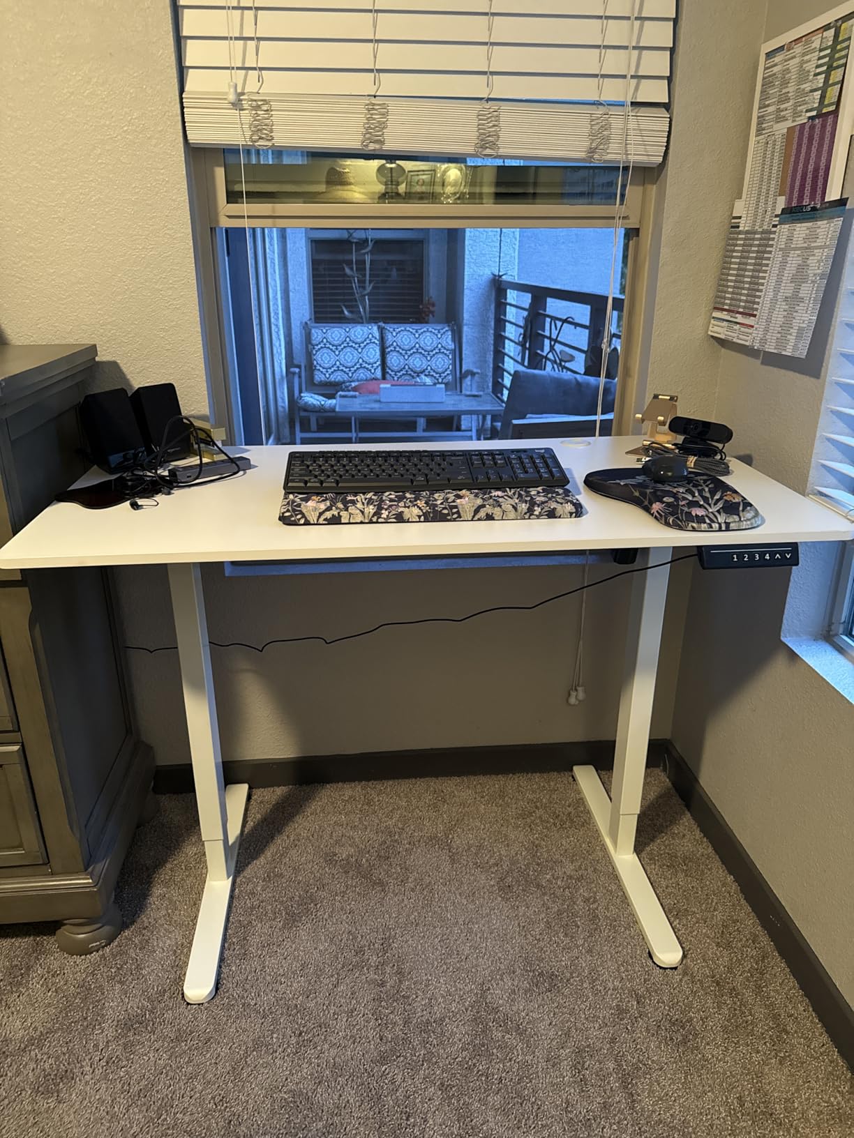 Furmax Electric Standing Desk, 45 x 24 Inches Sit Stand up Desk, Sit Stand Height Adjustable Home Office Desk with 4 Height Position Memory (Rustic Brown, 45) customer photo 1