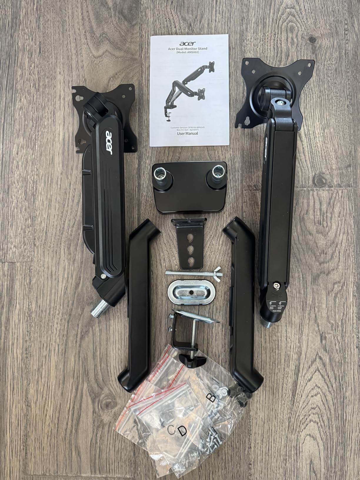 Acer Dual Monitor Arm, Computer Desk Arm with VESA Mounts for 17–32″ Screens, Fully Adjustable Gas Spring Monitor Stand, C-Clamp and Grommet Mounting Base, Fits 4.4 to 19.8lbs Computer Monitors customer photo 2
