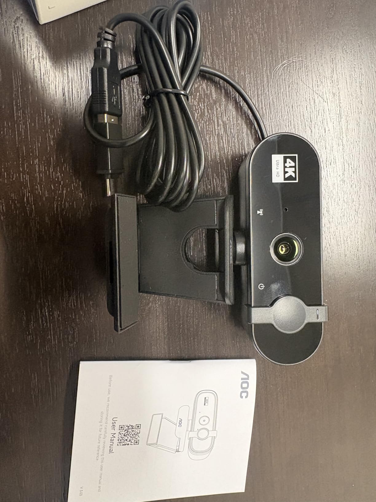 AOC 4k Webcam for PC with Microphone, Computer Camera with Noise Cancellation, Privacy Cover, 99° FOV, Plug & Play USB Webcam for Streaming, Conferencing, Zoom, Skype, Facetime, Laptop, PC customer photo 1