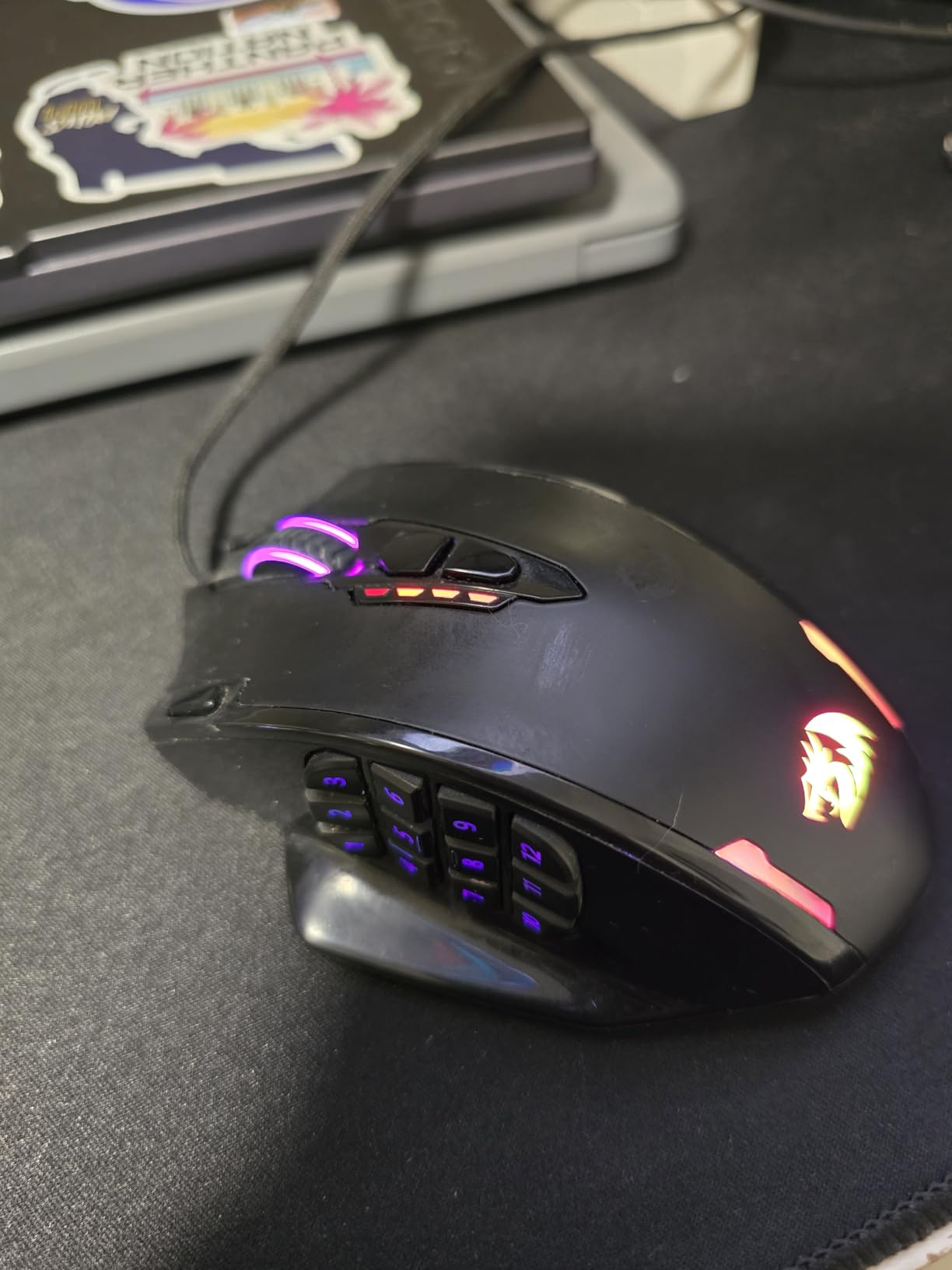 Redragon M908 Impact RGB MMO Gaming Mouse, Optical Wired Ergonomic Mouse with Max 24,000 DPI, High Precision, 18 Programmable Macro Shortcuts, Comfort Grip, Black & White customer photo 2