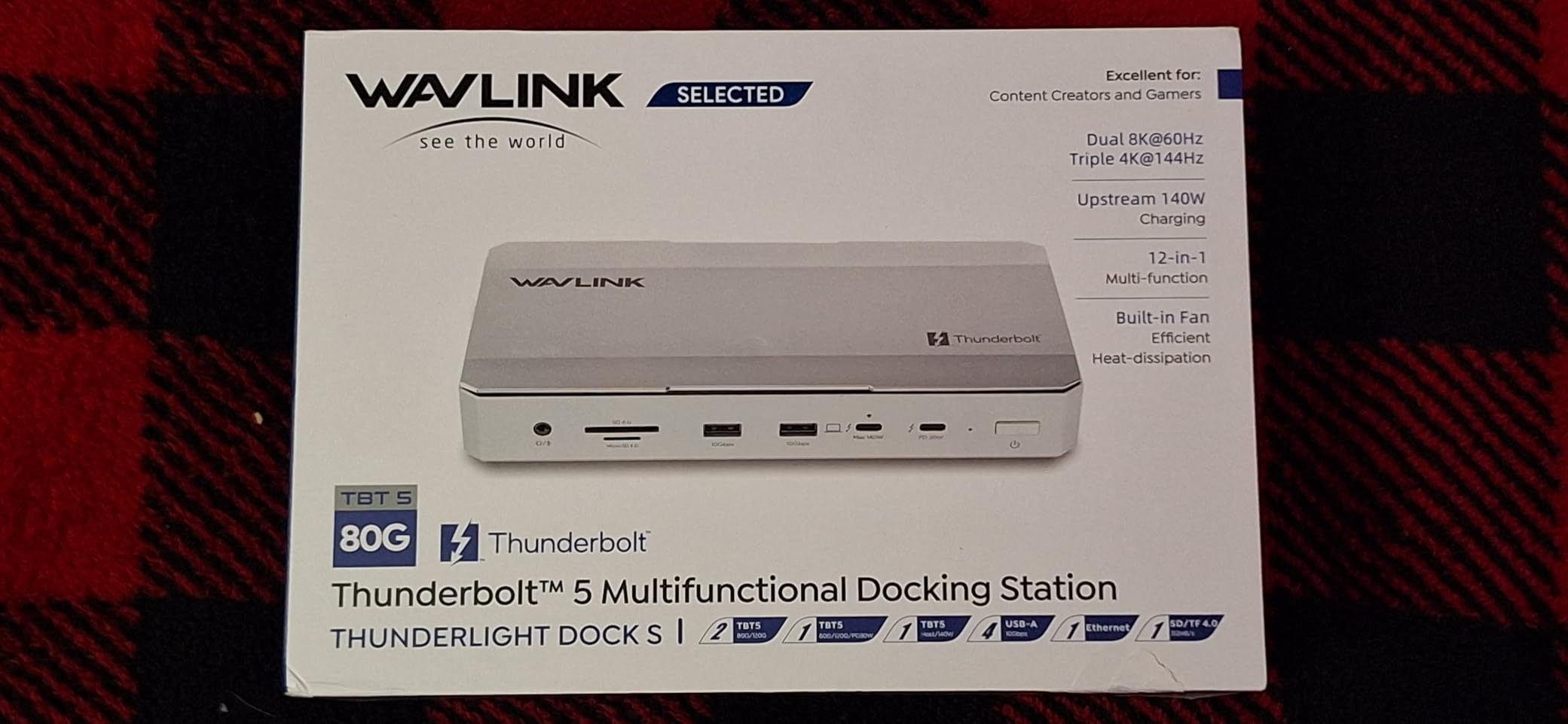 WAVLINK Intel Certified Thunderbolt 5 Docking Station: TB5 Dock with 120Gbps Max Transfer, Thunderbolt 5 hub with 140W Max Charging, 4X USB-A 3.2 Gen 2, Cooling System, 8K Display for TBT 5/4 Laptops customer photo 2