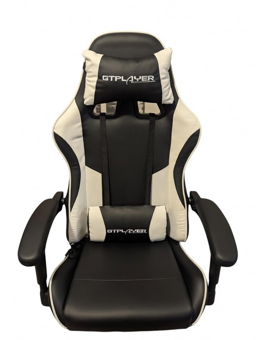 GTPLAYER Gaming Chair, Computer Chair with Footrest and Lumbar Support, Height Adjustable Game Chair with 360 Swivel Seat and Headrest and for Office or Gaming (Pearl White) customer photo 2