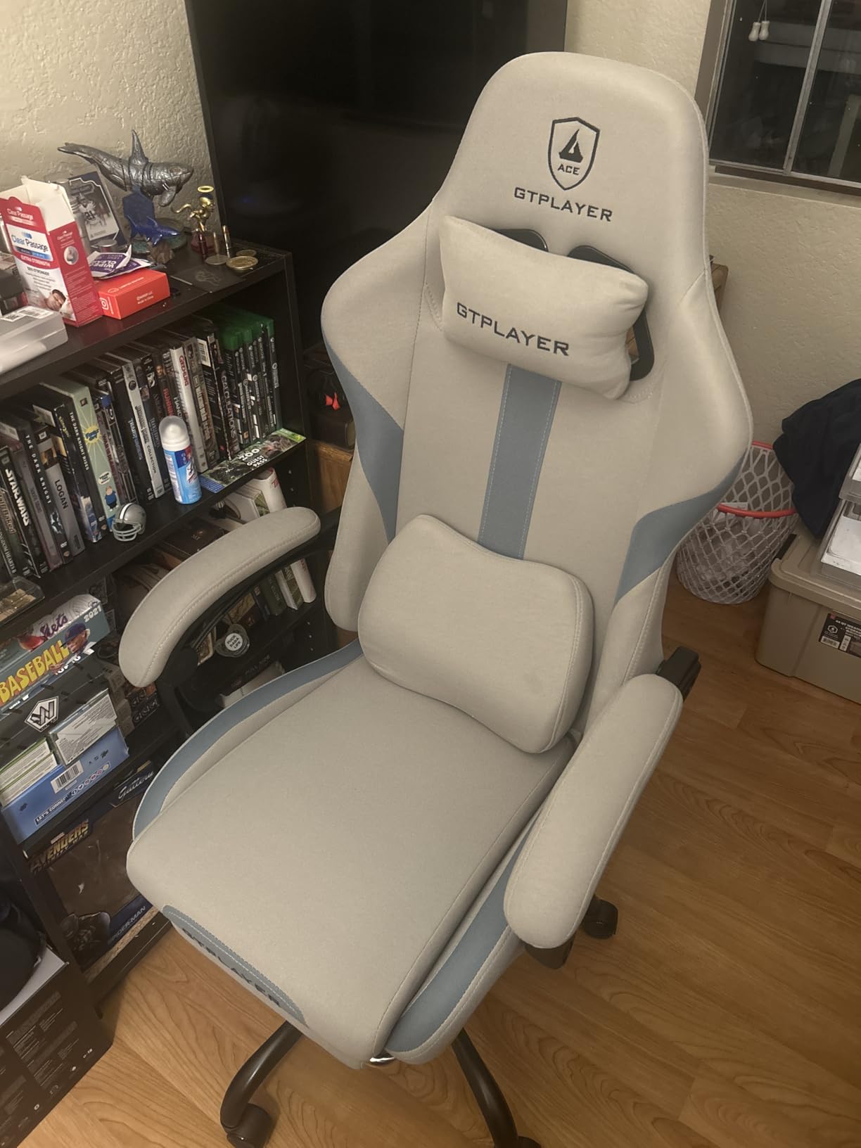 GTPLAYER Gaming Chair with Foot Rest & Pocket Spring Cushion, Ergonomic High Back Computer Desk Chair with Headrest & Lumbar Support, Breathable Fabric customer photo 1