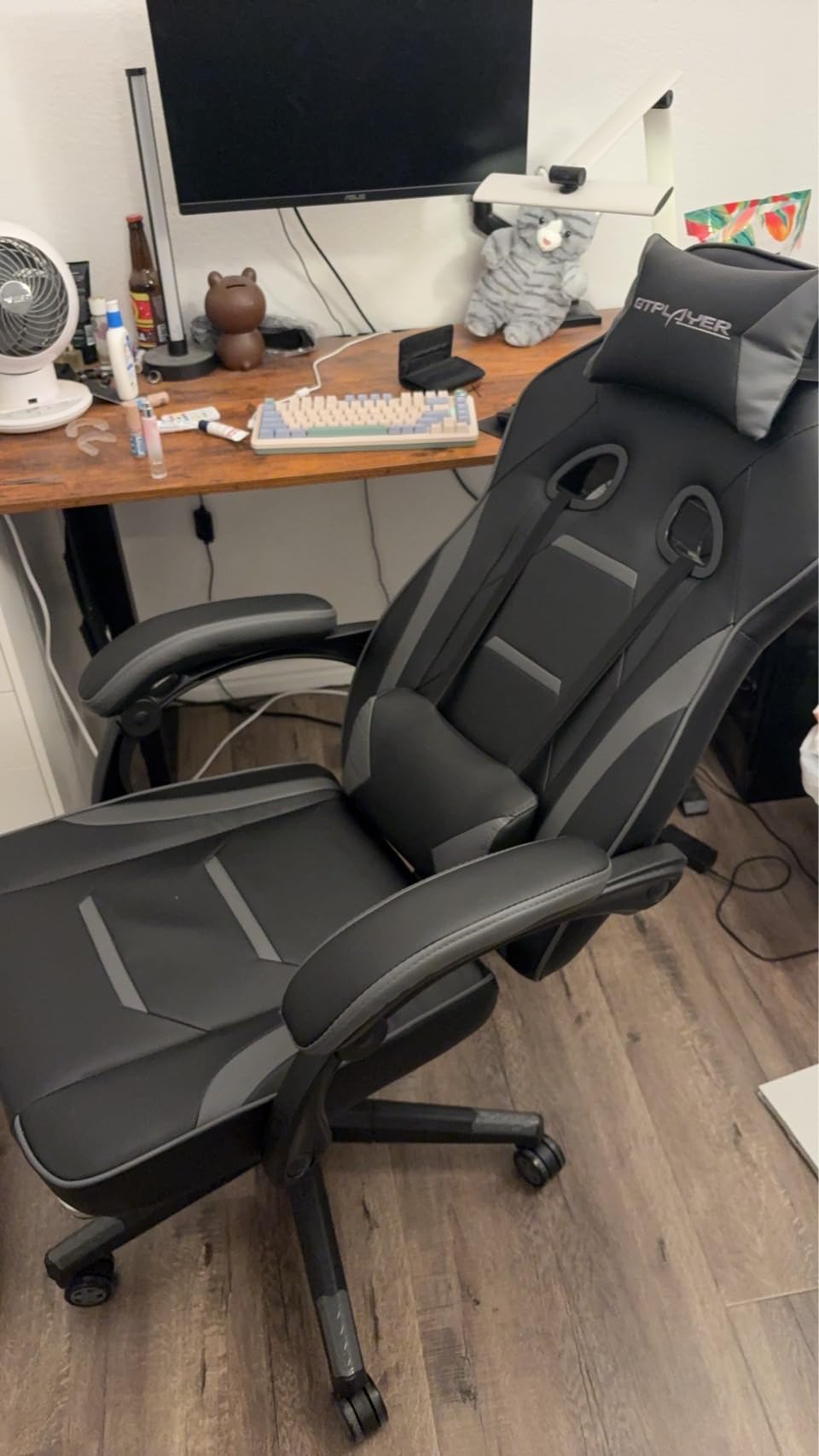 GTPLAYER Gaming Chair for Adults, Big and Tall 350LBS Heavy Duty Office Chair, Ergonomic High Back Lumbar Support and Recliner for Back Pain Relief, Sky Gray customer photo 2