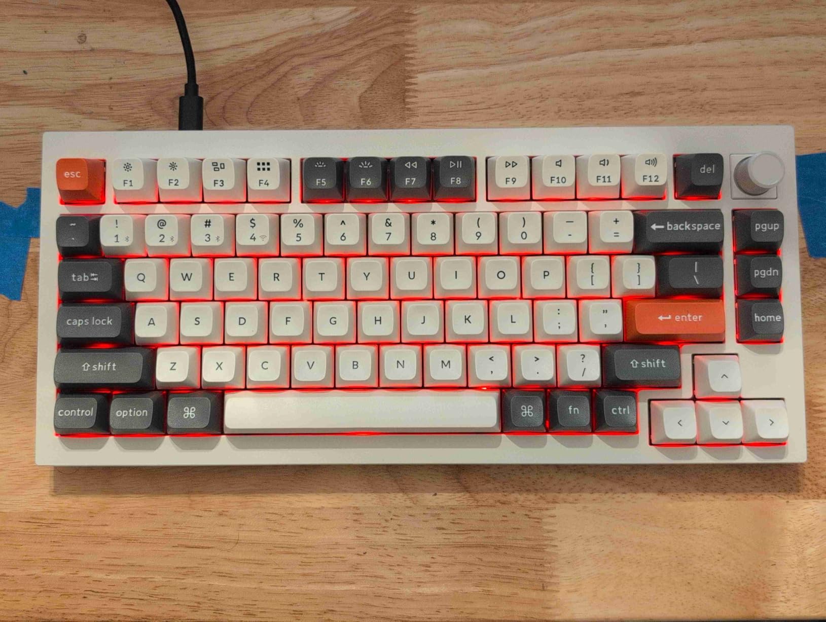Keychron Q1 Ultra 8K 75% Wireless Mechanical Keyboard, Aluminum Hot-Swappable RGB, Brown Switch, 82 Keys, 600h Battery Life, 2.4GHz/Bluetooth/Wired, ZMK Programmable, Mac Windows Linux - White customer photo 1