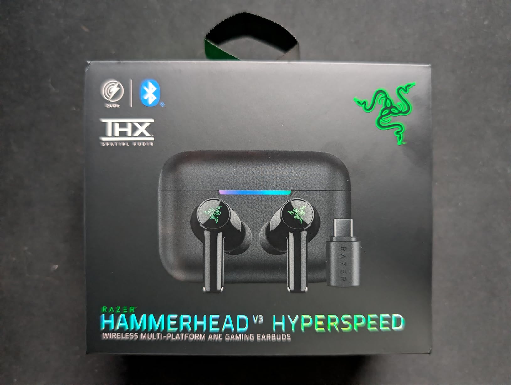 Razer Hammerhead V3 HyperSpeed Wireless Multi-Platform ANC Gaming Earbuds - 2.4GHz & Bluetooth 6.0, Up to 40 Hr Battery, THX Spatial Audio, for Smartphones, PC, Laptop, Tablet, PS5, Steam Deck - Black customer photo 2