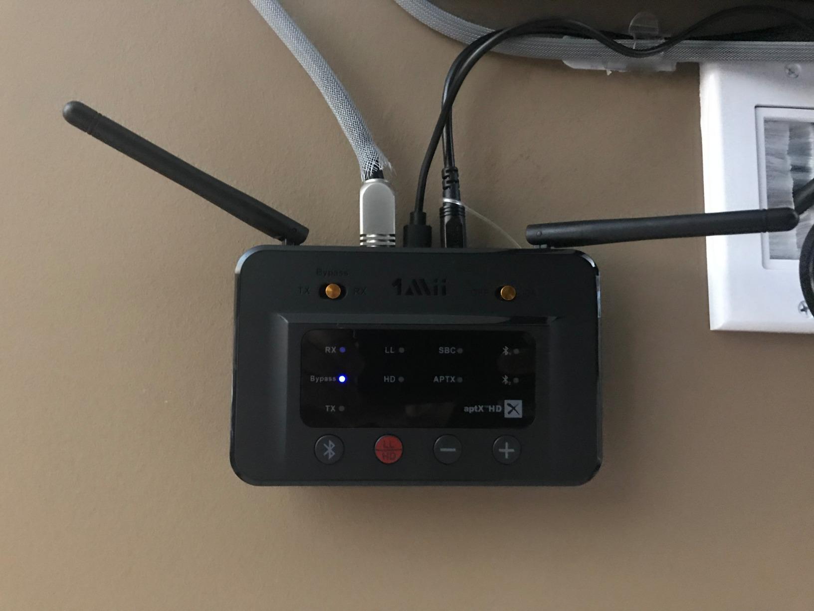 1Mii B03Pro+ Bluetooth 5.3 Transmitter Receiver Certified LDAC for TV Home Stereo, Long Range Bluetooth Extender Wireless Audio Adapter with Screen, Optical RCA AUX 3.5mm Outputs/Inputs customer photo 2