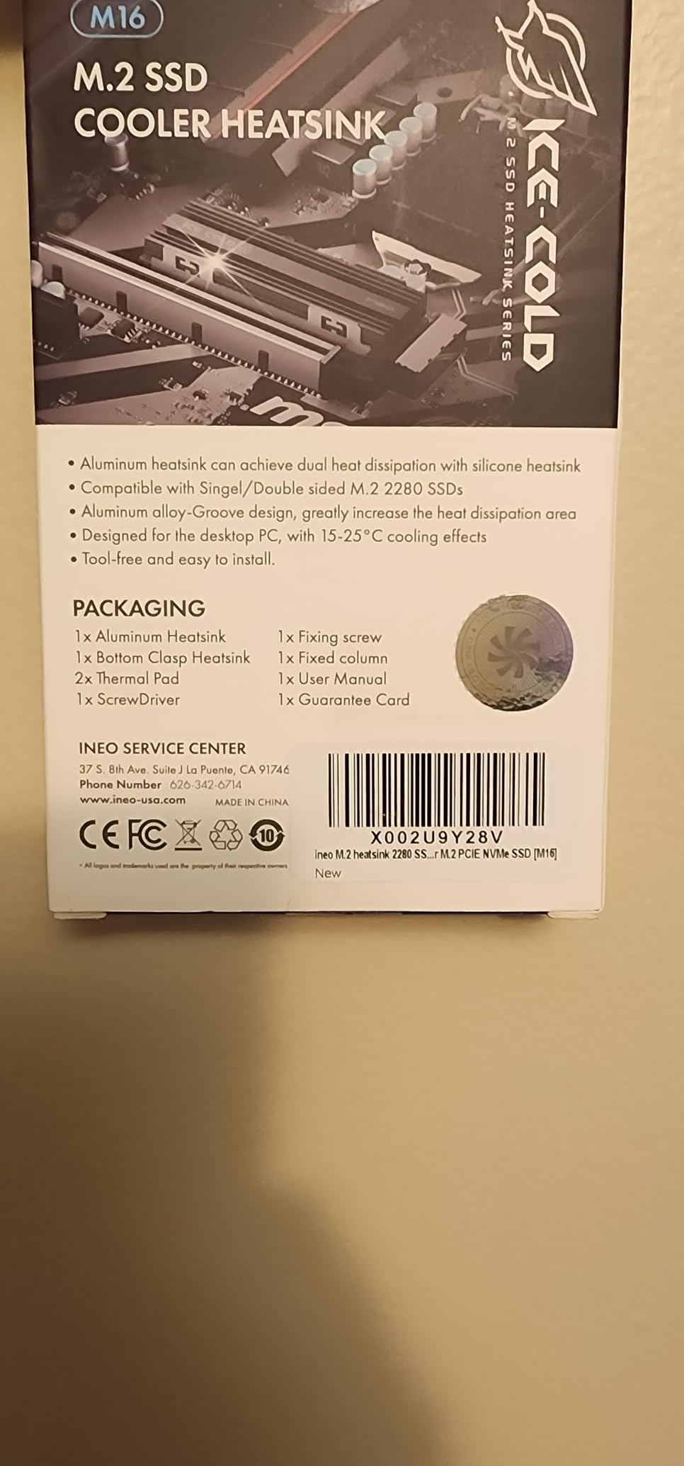 ineo M.2 heatsink 2280 SSD with Thermal Silicone pad for PC / PS5 customer photo 2