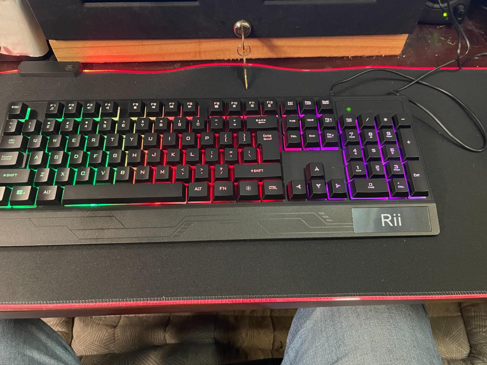 Rii Gaming Keyboard and Mouse Combo, 104 Keys USB Wired Keyboard | RK400 RGB LED Backlit Mechanical Feeling Gaming Keyboard with Wrist Rest for PC/Laptop-Black customer photo 1