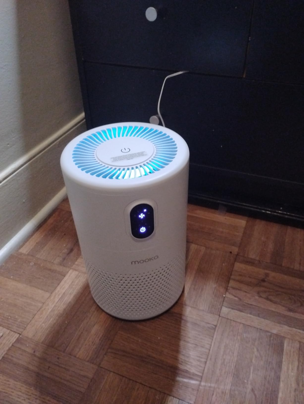 MOOKA Air Purifier for Home Large Room up to 1076ft², H13 True HEPA Air Filter Cleaner, Odor Eliminator, Remove Smoke Dust Pollen Pet Dander, Night Light, B-D02L White customer photo 1