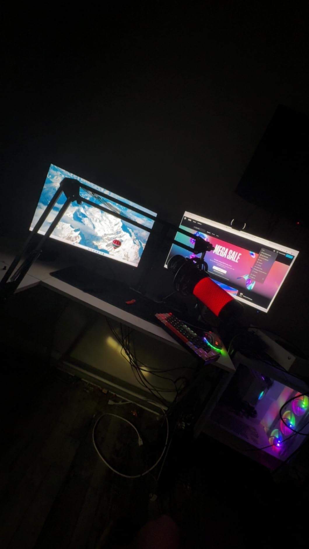 QuadCast Boom Arm, Mic Arm for Blue Yeti HyperX QuadCast SoloCast Fifine AM8 and Most Microphone, Mic Stand Desk with 3/8